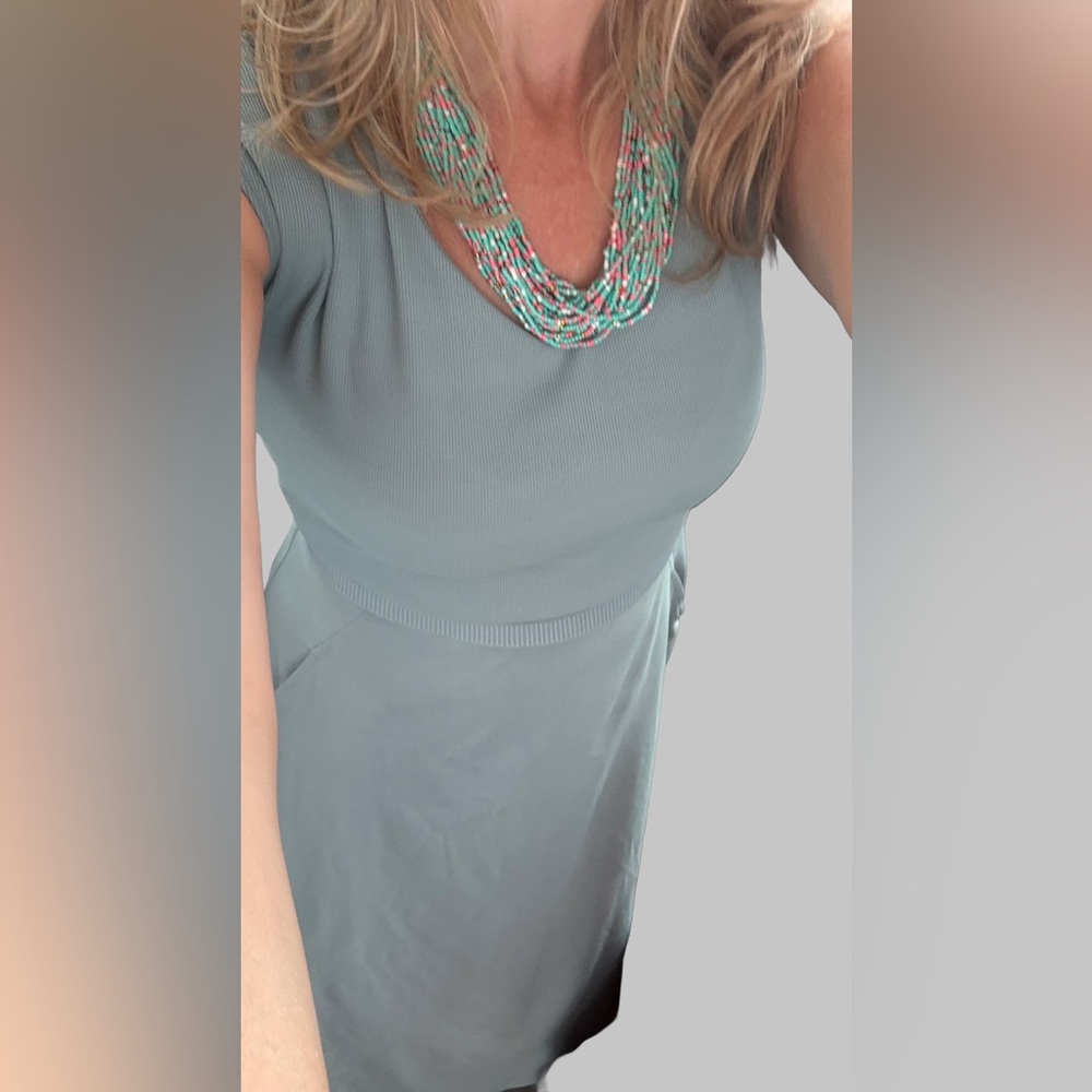 Athleta Ryder Dress innSage Green (Beaded Necklace not included)